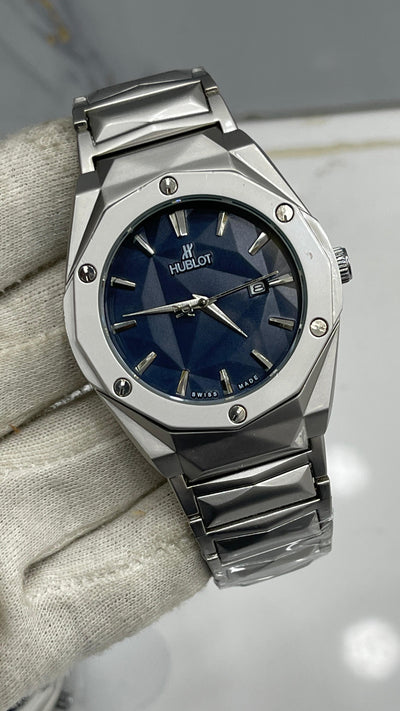 Hublot Diamond Cut Stainless Steel Men's Watch – Heavy Weight Automatic Chronograph