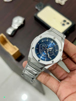 Hublot Diamond Cut Stainless Steel Men's Watch – Heavy Weight Automatic Chronograph