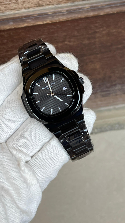 Patek Philippe Style Stainless Steel Men's Watch – Classic Date Display