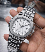 Patek Philippe Style Stainless Steel Men's Watch – Classic Date Display