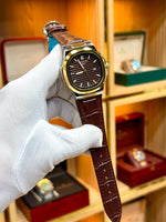 Patek Philippe Leather Strap Watch – Quartz Movement