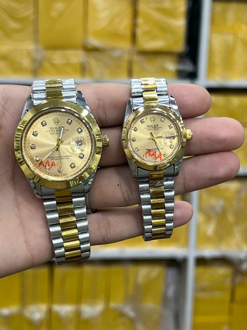 Rolex Couple Set – Matching Stainless Steel Chains