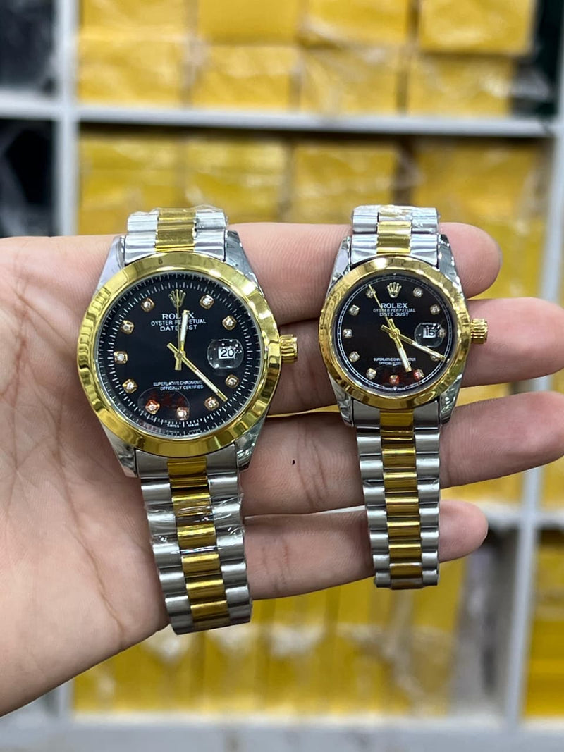 Rolex Couple Set – Matching Stainless Steel Chains