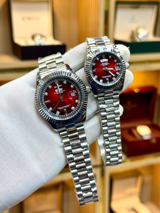 Rolex Couple Set – Matching Stainless Steel Chains