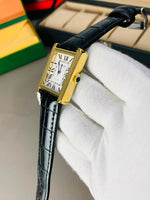 Cartier Tank Watch – Premium Stainless Steel & Leather Strap