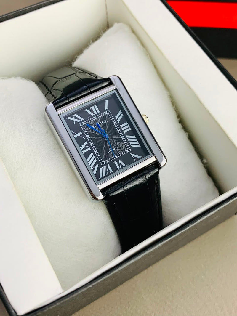 Cartier Tank Watch – Premium Stainless Steel & Leather Strap
