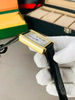 Cartier Tank Watch – Premium Stainless Steel & Leather Strap