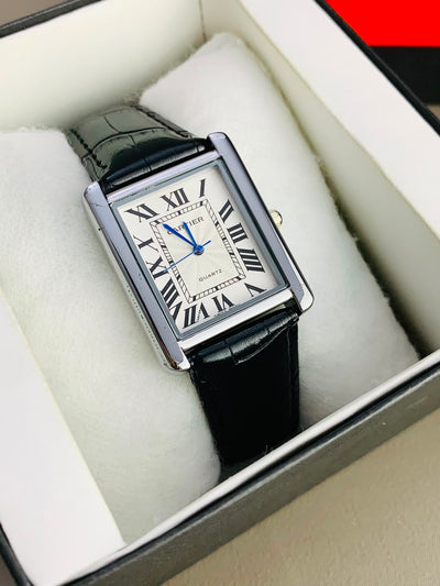 Cartier Tank Watch – Premium Stainless Steel & Leather Strap