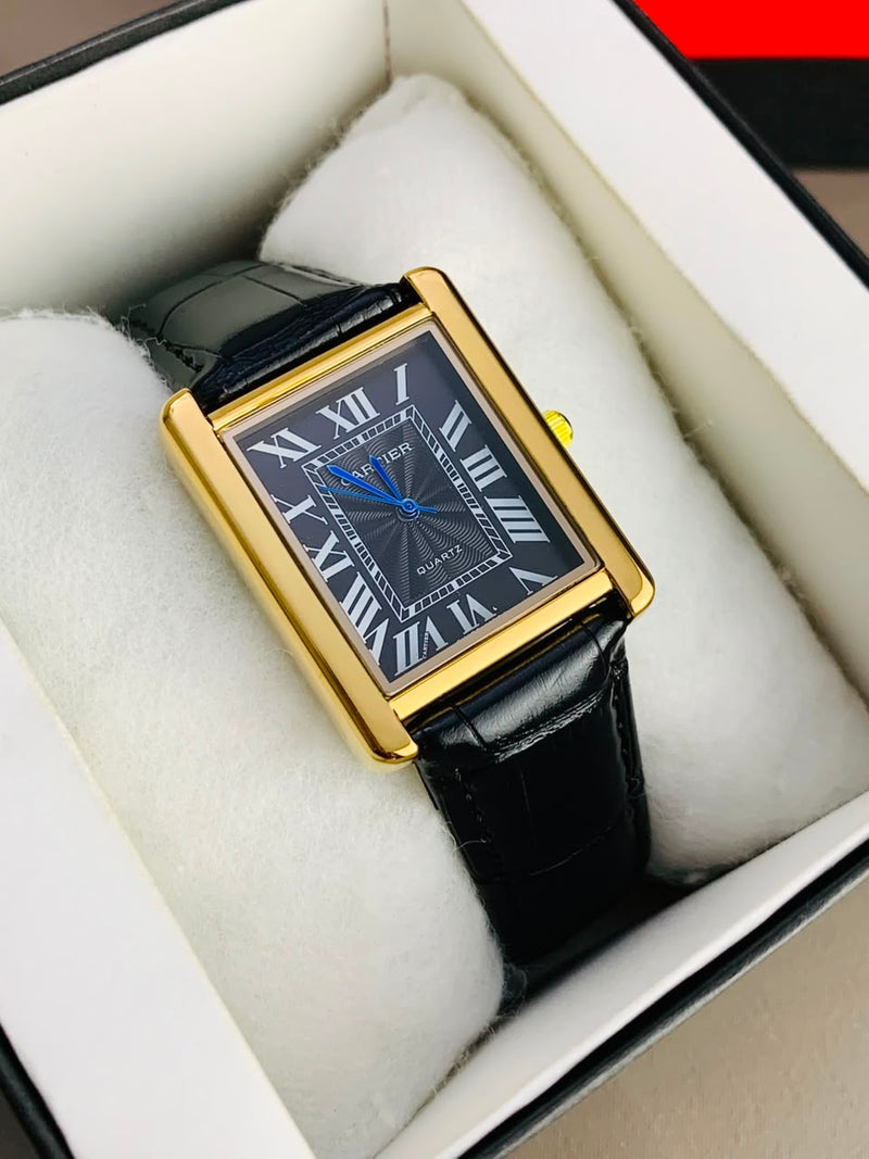 Cartier Tank Watch – Premium Stainless Steel & Leather Strap