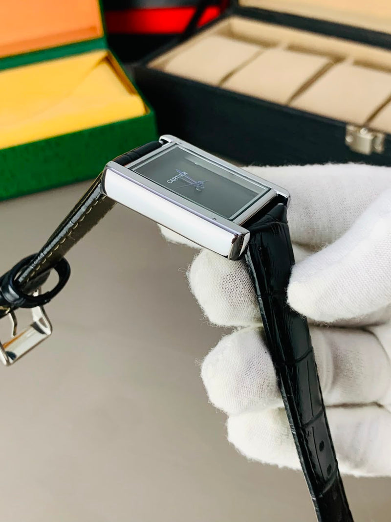 Cartier Tank Watch – Premium Stainless Steel & Leather Strap