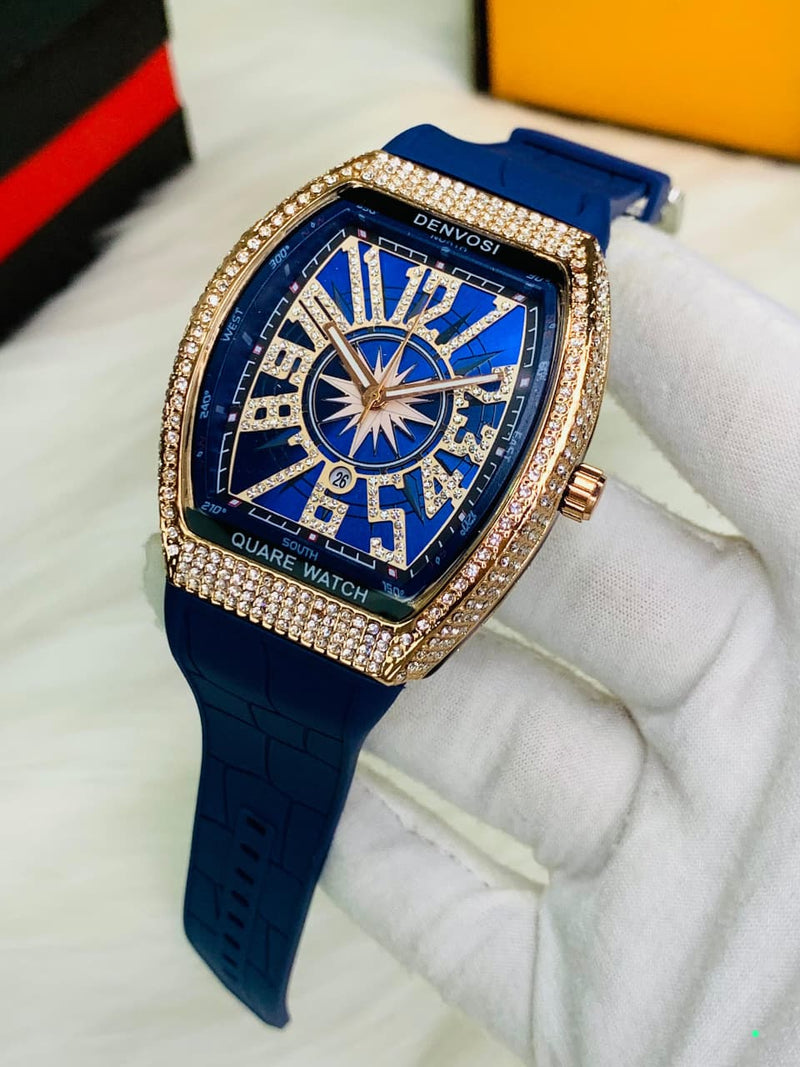 Franck Muller Watch – Stainless Steel Dial & Premium Rubber Strap
