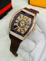Franck Muller Watch – Stainless Steel Dial & Premium Rubber Strap