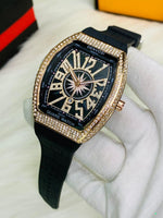 Franck Muller Watch – Stainless Steel Dial & Premium Rubber Strap