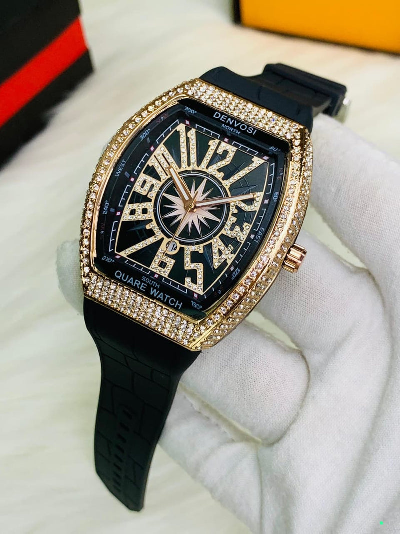 Franck Muller Watch – Stainless Steel Dial & Premium Rubber Strap