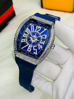 Franck Muller Watch – Stainless Steel Dial & Premium Rubber Strap