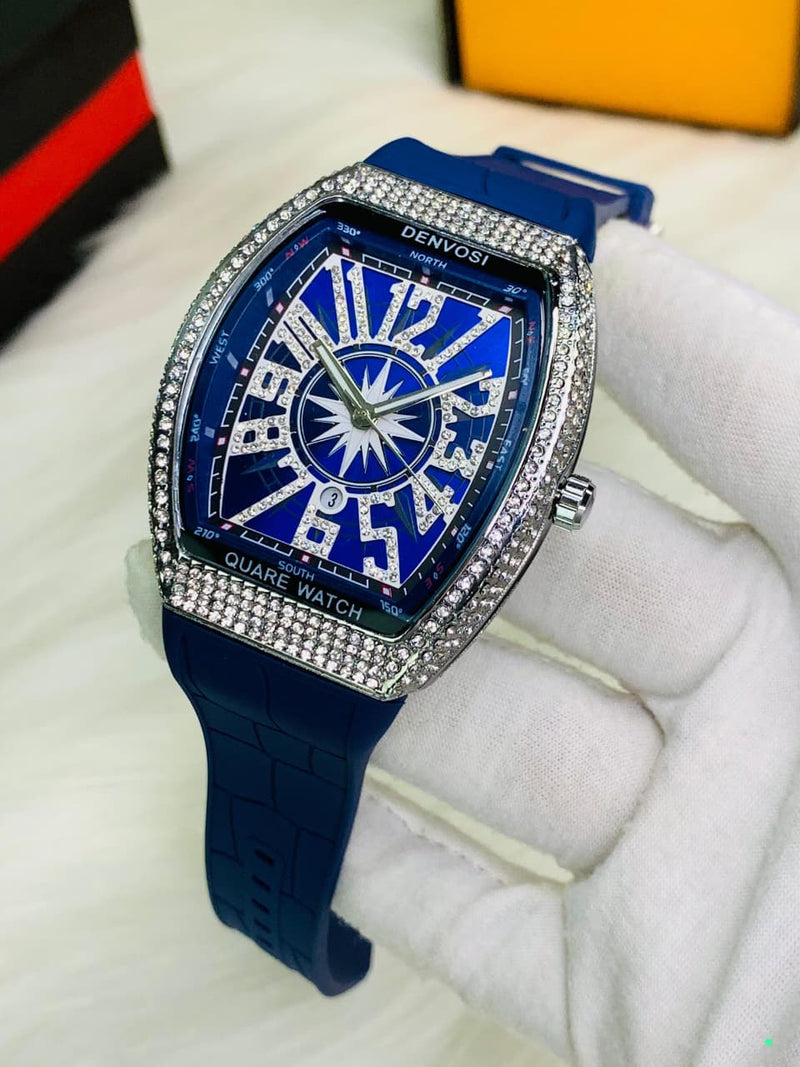 Franck Muller Watch – Stainless Steel Dial & Premium Rubber Strap