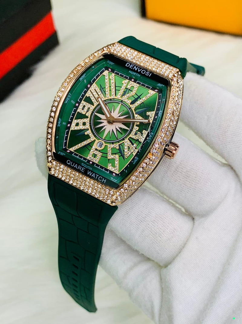 Franck Muller Watch – Stainless Steel Dial & Premium Rubber Strap