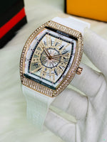 Franck Muller Watch – Stainless Steel Dial & Premium Rubber Strap