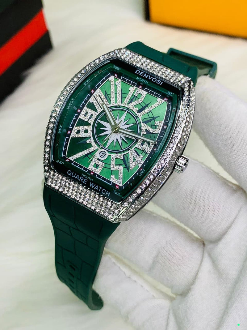 Franck Muller Watch – Stainless Steel Dial & Premium Rubber Strap