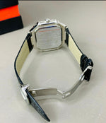 Patek Philippe Leather Strap Watch – Classic Stainless Steel Dial