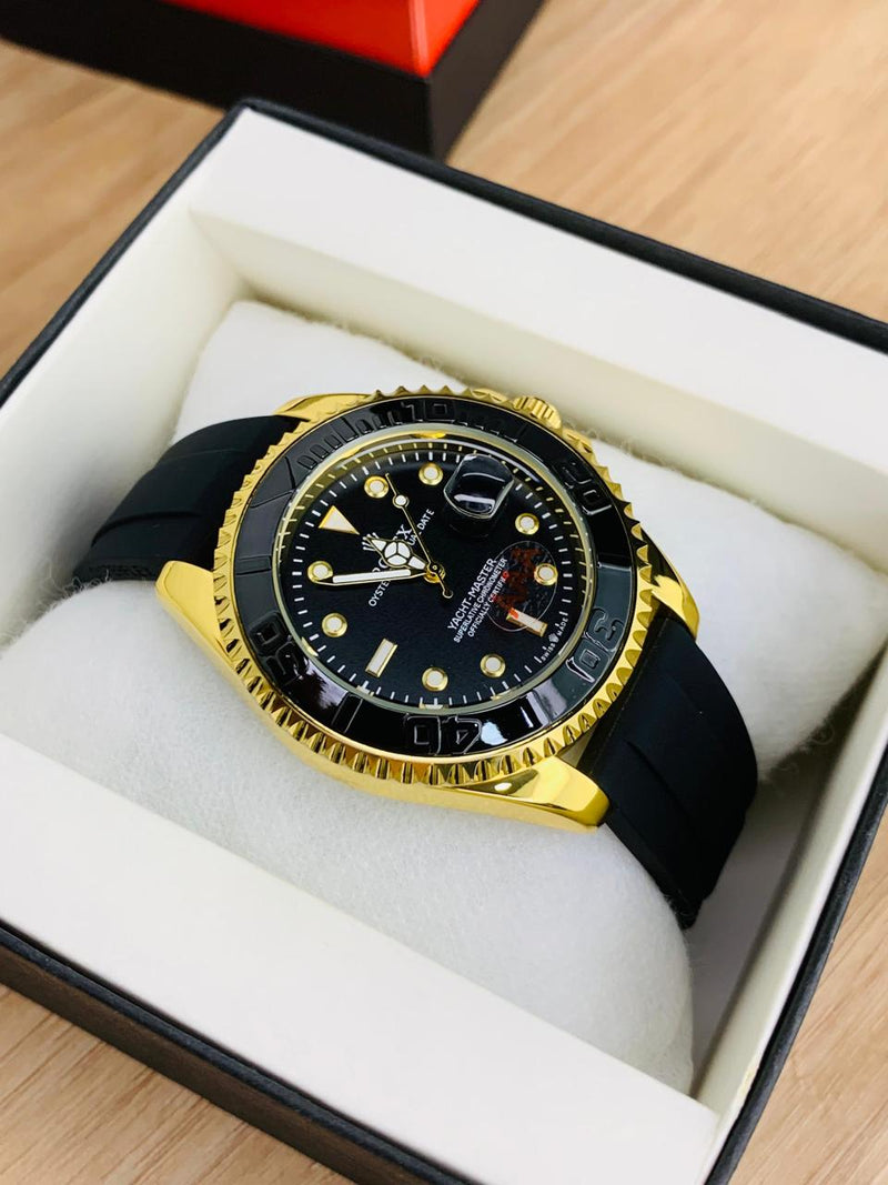 Rolex Yacht-Master Watch – Premium Rubber Strap & Rotating Bezel