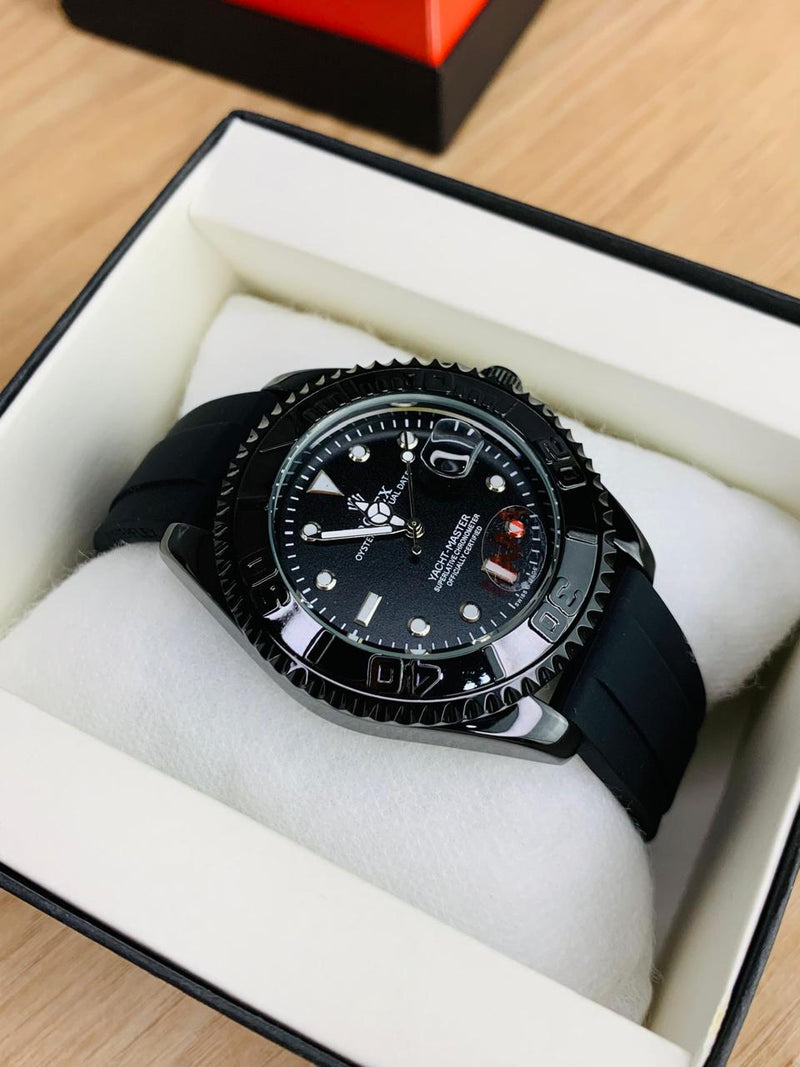 Rolex Yacht-Master Watch – Premium Rubber Strap & Rotating Bezel