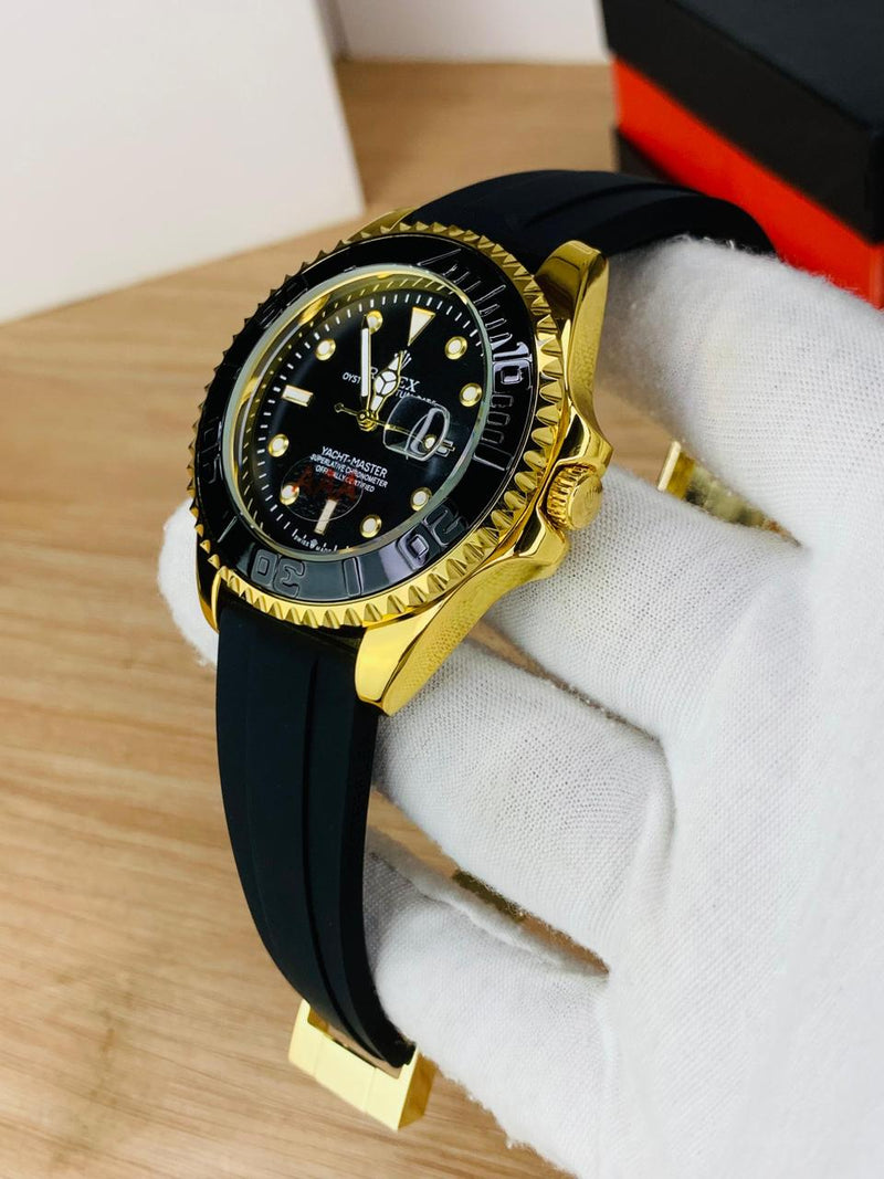 Rolex Yacht-Master Watch – Premium Rubber Strap & Rotating Bezel
