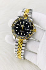 Rolex GMT Watch – Stainless Steel Chain & Rotating Bezel