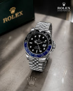 Rolex GMT Watch – Stainless Steel Chain & Rotating Bezel